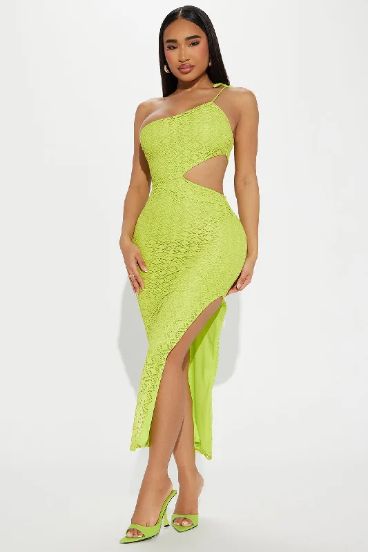 Allison Crochet Maxi Dress - Lime