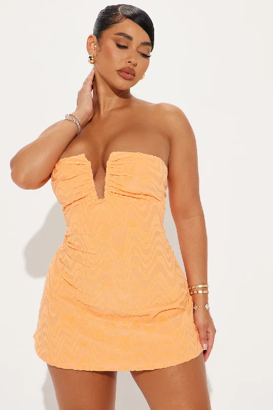 Beach Front Terry Micro Mini Dress - Orange