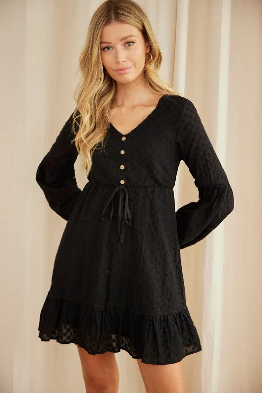 Black Mini Dress Long Sleeve