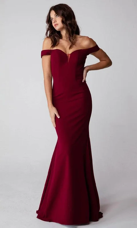 Eureka Fashion 9081 - Off-Shoulder Mermaid Evening Dress