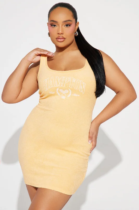 Hamptons Terry Mini Dress - Mustard