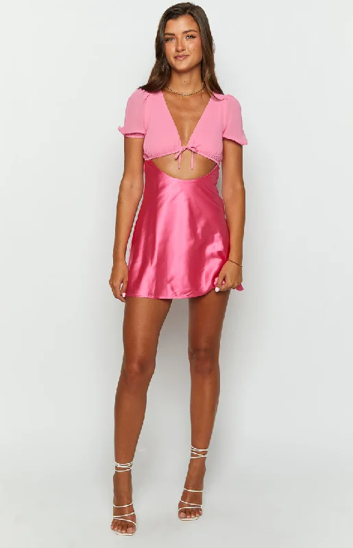 Maxine Pink Cap Sleeve Mini Dress