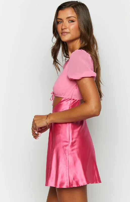 Maxine Pink Cap Sleeve Mini Dress