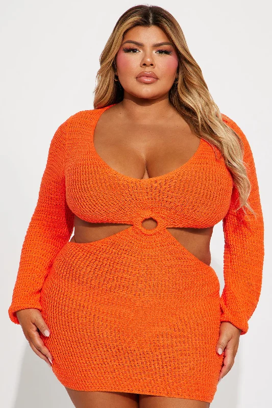 Sara Crochet Mini Dress - Orange