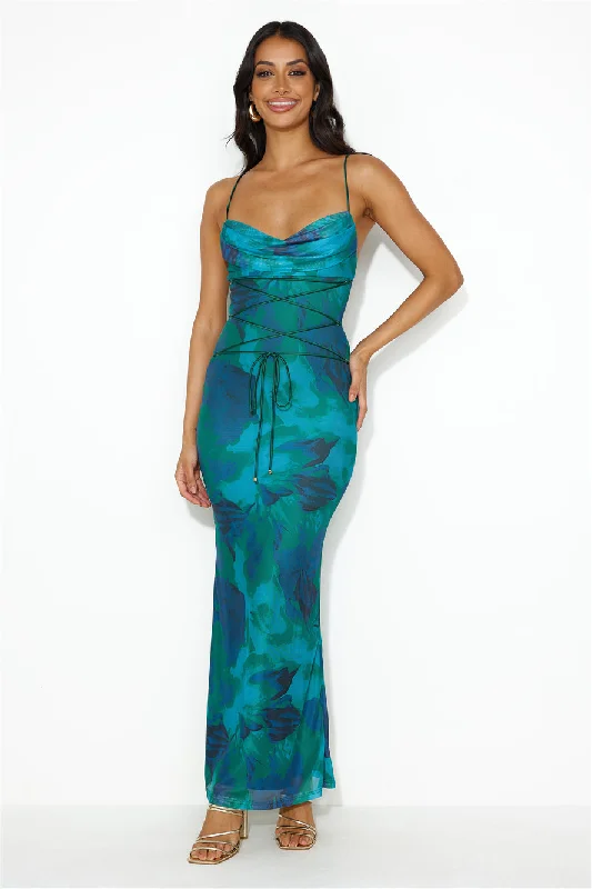 Sweet Spot Mesh Maxi Dress Green