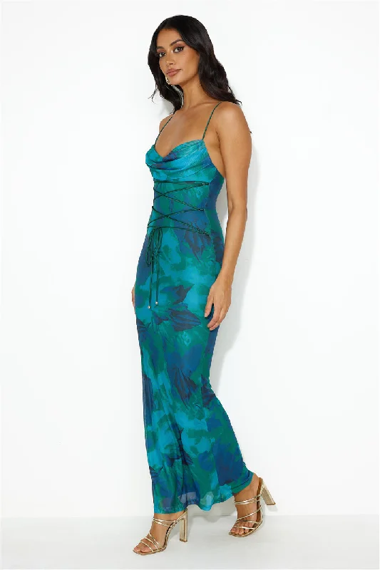 Sweet Spot Mesh Maxi Dress Green