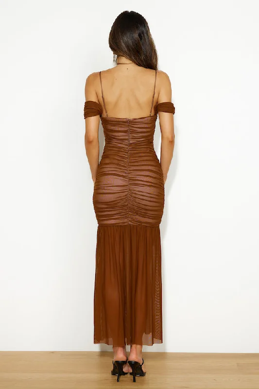 Compliments Maxi Dress Brown