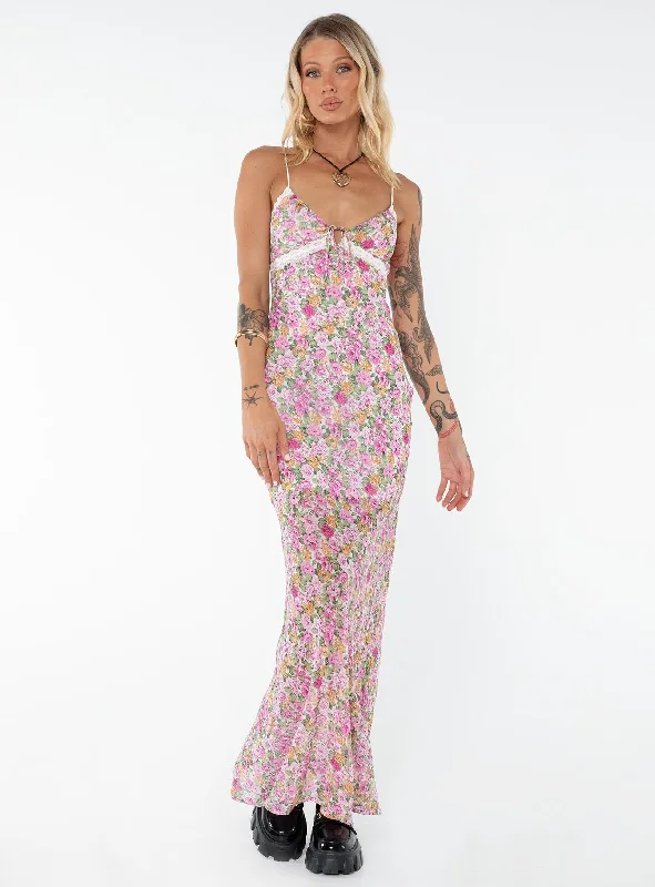 Emily Maxi Dress Pink Floral Tall