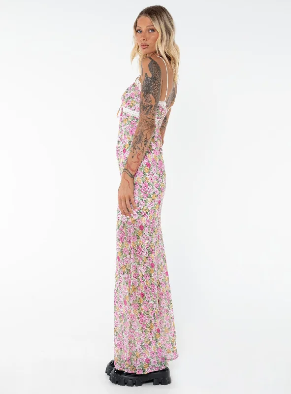 Emily Maxi Dress Pink Floral Tall