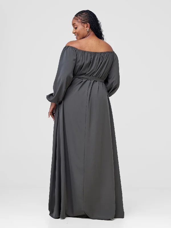 Vivo Zahari Off-Shoulder Maxi Dress - Dusty Olive