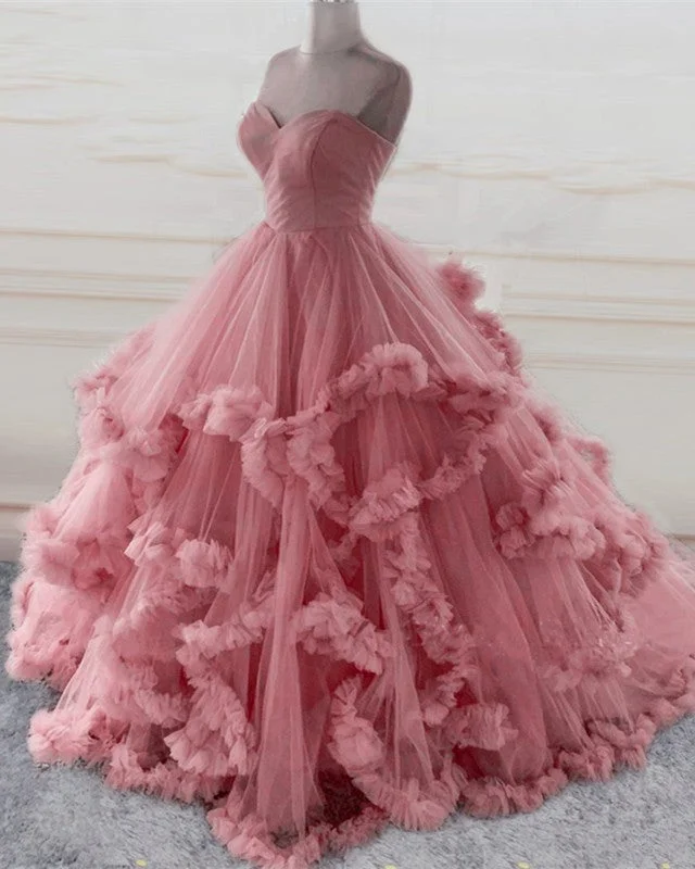 Sweetheart Ruffles Ball Gown Wedding Cloud Dresses