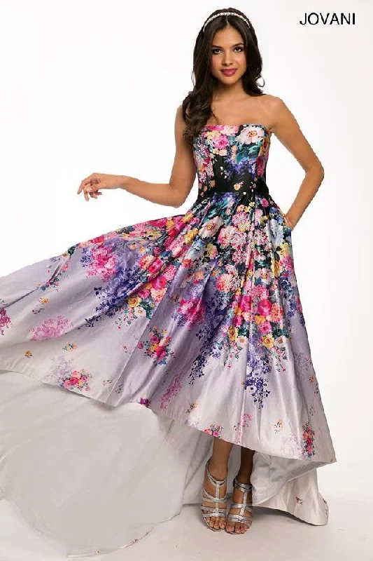 Hurry, Sale Ends Soon!Jovani 22736 Floral High Low Homecoming Dress