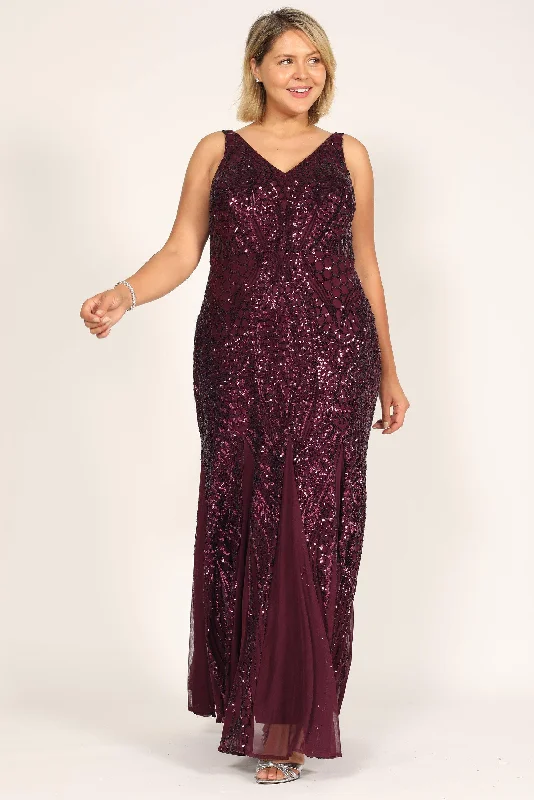 Get Ready to Save!R&M Richards 21685W Long Plus Size Beaded Formal Gown Sale
