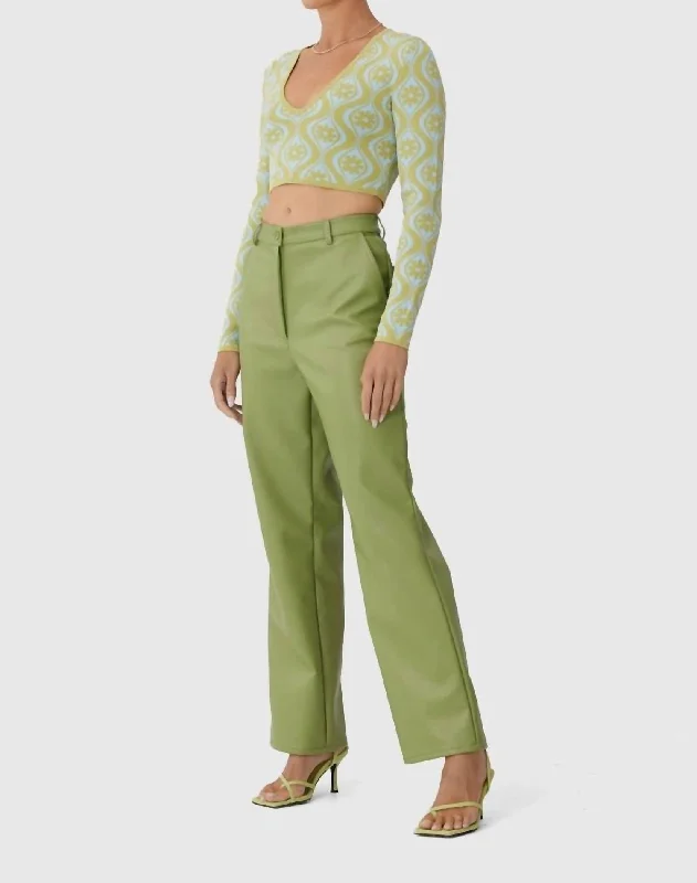 Mega Sale Happening Now!Mia Vegan Leather Pant In Khaki