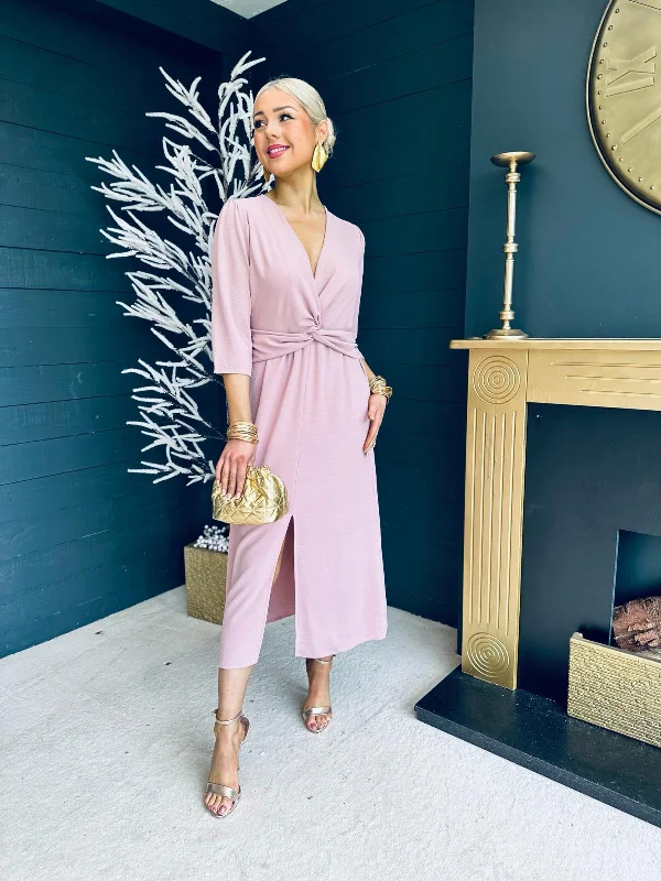 Huge Savings – Act Now!Susie Knot Detail Midi Dress Blush