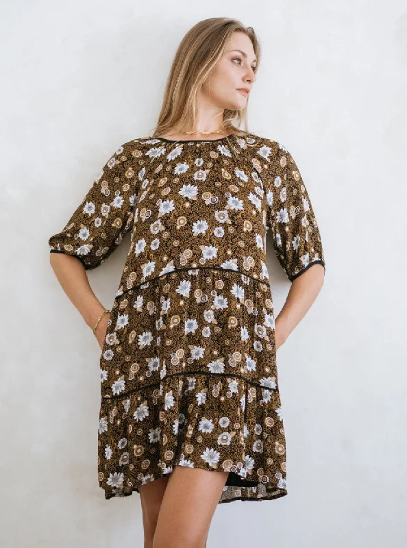 More Discounts, More Joy!Clover Mini Dress - Black Dahlia