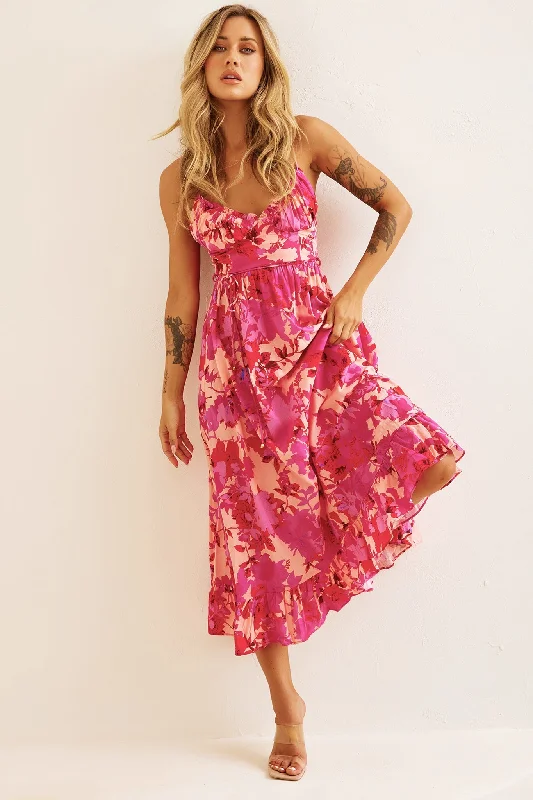 Don’t Wait – Deals Won’t Last!So Be It Midi Dress - Pink Multi