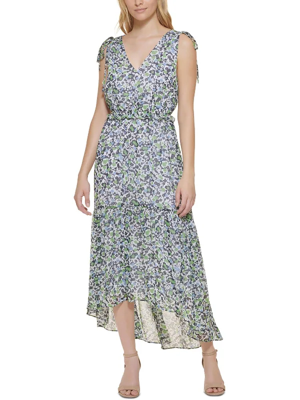 Snag the Best Prices Now!Womens Floral Prin High Low Maxi Dress