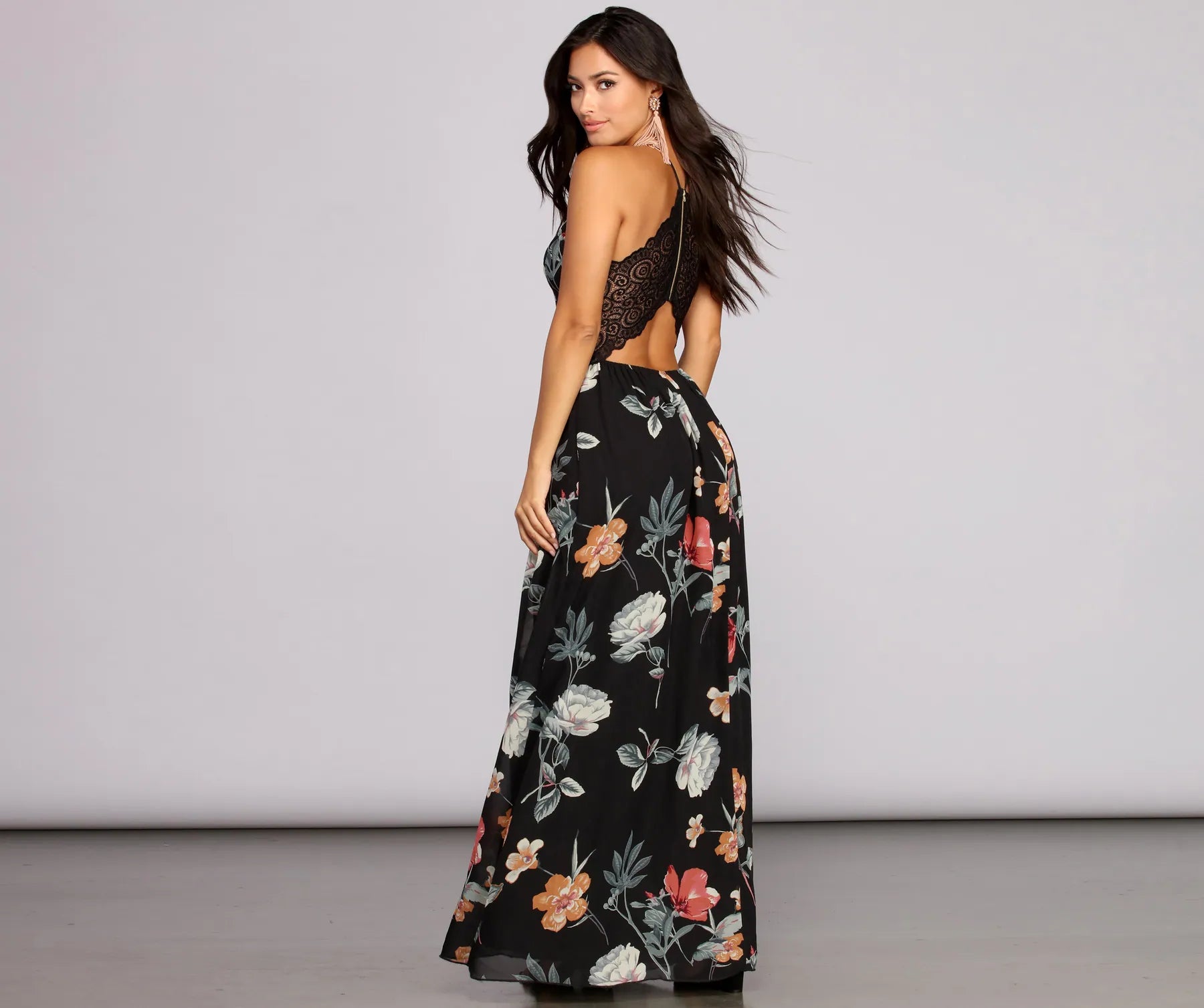 Price Drops You’ll Love!Flower Power Chiffon Maxi Dress