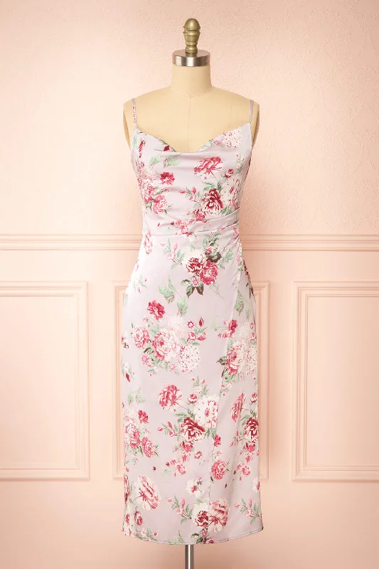 Unlock Huge Savings Now!Mauvali | Cowl Neck Floral Midi Dress