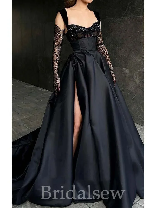 Mega Sale Happening Now!Black A-line Vintage Modest Popular Elegant Evening Formal Long Prom Dresses PD1424