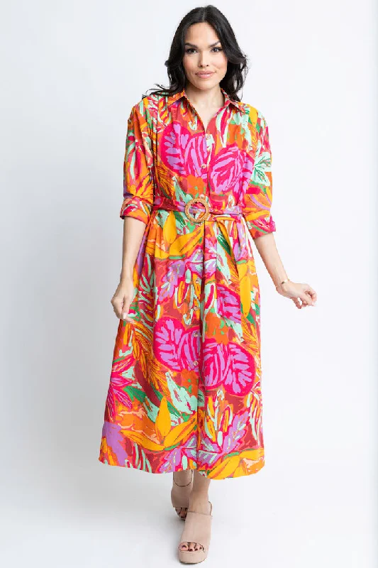 Don’t Wait – Deals Won’t Last!Abstract Tropical Palm Shirt Dress