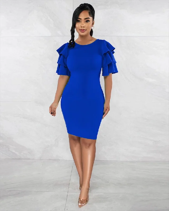 Shop More, Spend Less!Ruffle sleeve dress